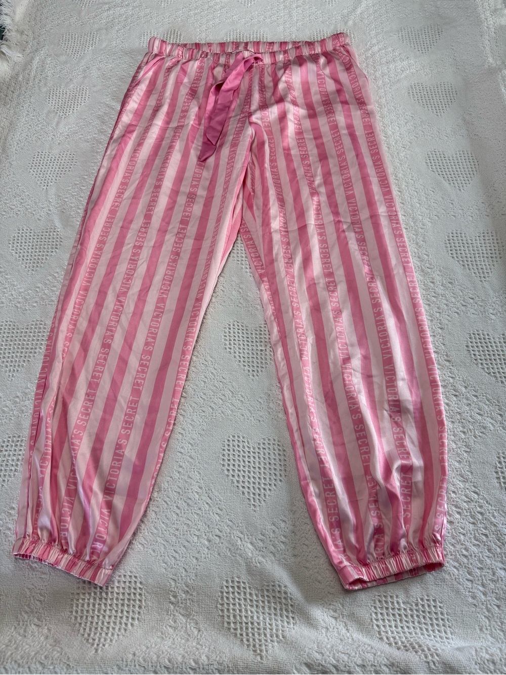 Victoria’s Secret Pink Striped Pajama Jogger Pants (L)